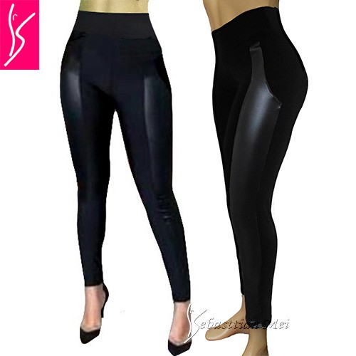 Calça legging preta lateral em cirrê, do P ao plus (64/66), cintura alta,  tecido suplex gramatura alta 340.
