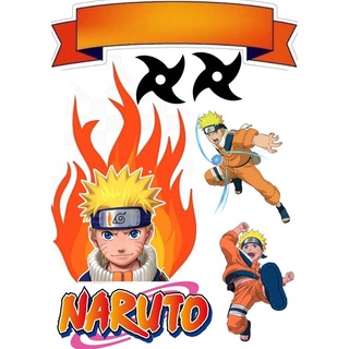 Topo de bolo Naruto topper persongens
