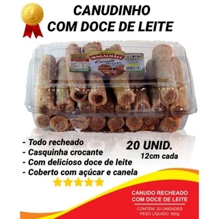 DOCE DE CANUDO RECHEADO C/ DELICIOSO DOCE DE LEITE 12cm|Canudinho|20unid. Eleito o melhor!