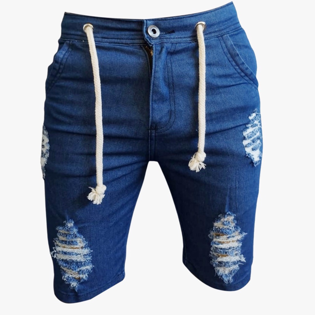 Shorts jeans 2024 com cordão