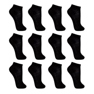 Kit 12 Pares Meias Masculina Soquete Cano Curto PRETA 38 Ao 44 ENVIO 24h