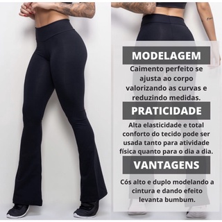Calça Feminina Legging Flare Boca de Sino