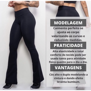 Flare Feminina Legging Boca de Sino Suplex Cintura Alta Premium