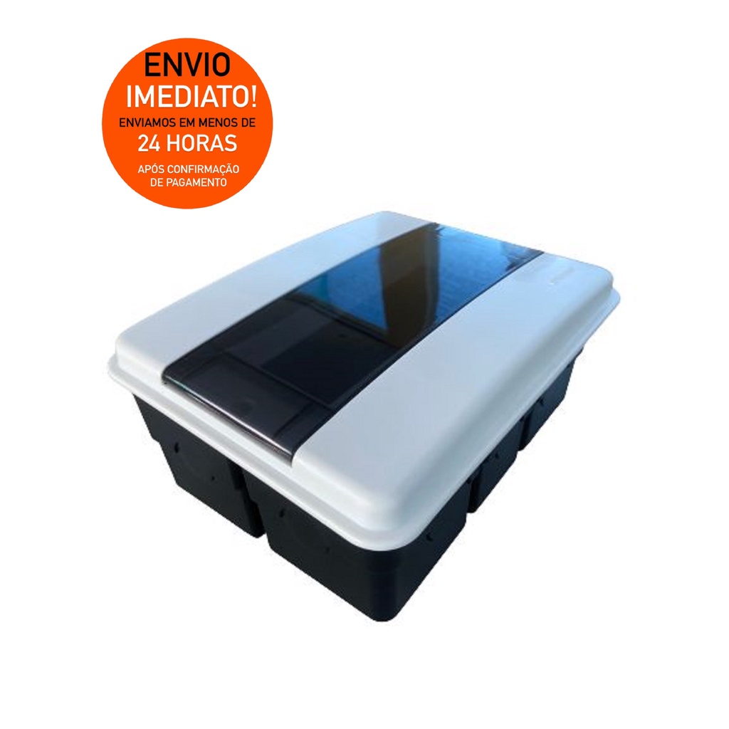 Quadro De Distribuição Embutir 6/8 Disjuntores Porta Fumê