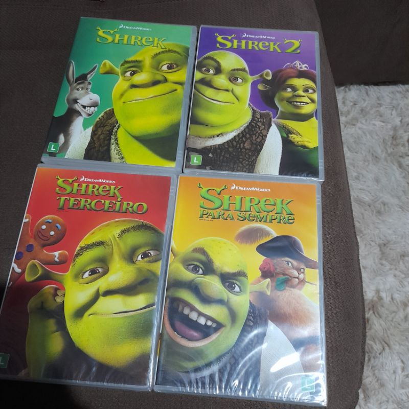 coleção 4 DVD Shrek Shrek Shrek 2 Shrek Terceiro Shrek Para Sempre todos novos lacrados de fábrica dublado