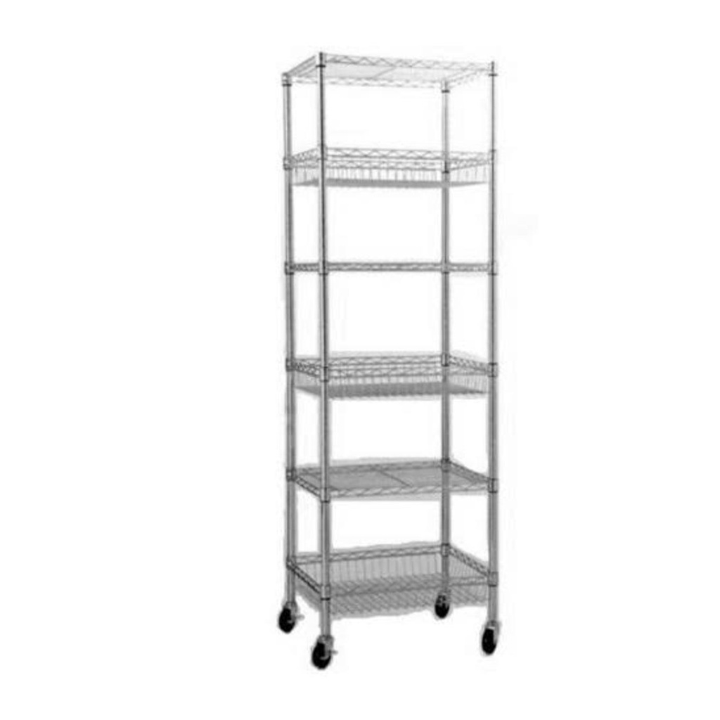 Estante Organizadora de Aço Inox 6 Prateleiras Importada