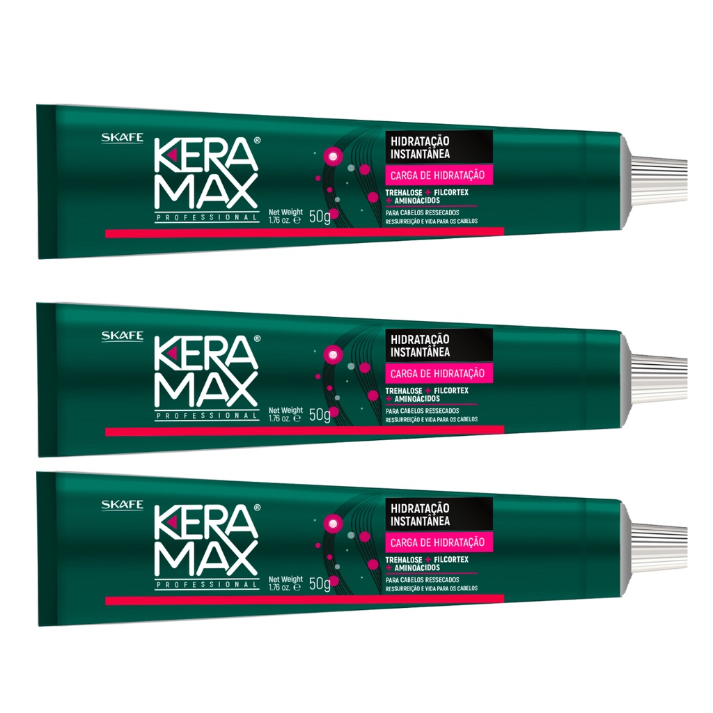 Kit 3 Carga De Hidratação Instantânea Keramax 50g Skafe TREHALOSE ...