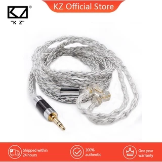 KZ Híbrido Prateado/Azul (784 Núcleos) 3,5mm Cabo De Atualização 0,75 Pinos Plug ZSN ZS10 PRO X Fone De Ouvido