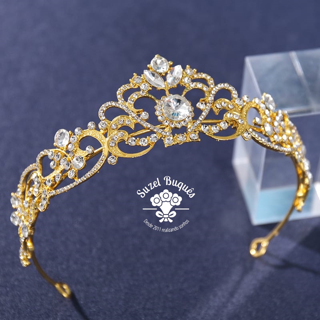 Coroa/tiara Noivas Debutantes Dourada