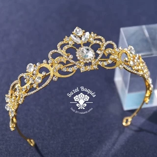 Coroa/tiara Noivas Debutantes Dourada