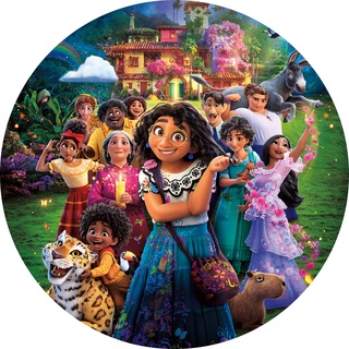 Painel Redondo do Filme Encanto em 3D de Tecido Sublimado com elástico de alta qualidade