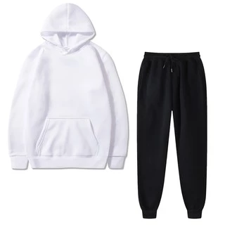 Conjunto Moletom Canguru + Calça Liso Algodão Unissex Sem Estampa Varias Cores.