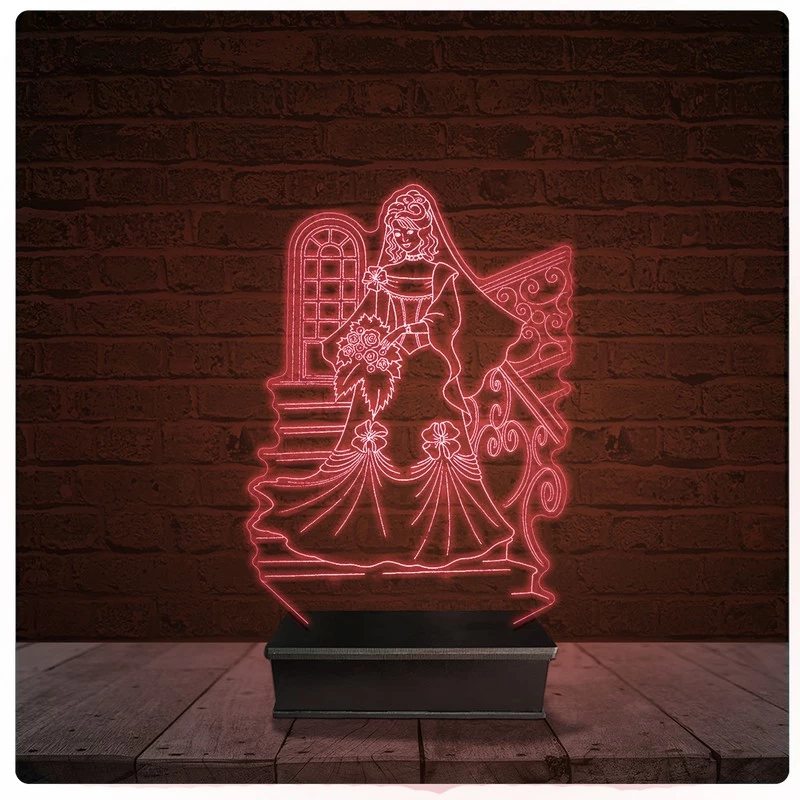 Abajur Luminária Acrílico Led - Princesa Escadas Julieta