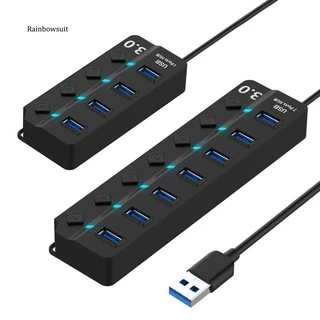 【 RB 】 7/4 Portas USB 3.0 Hub High Speed Splitter On/Off Switch Dock Carregador Estação De