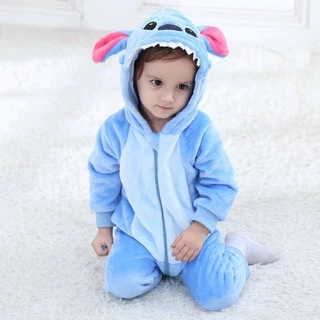 Pijama Kigurumi Stitch Infantil Macacão 80% Algodão 20% Poliéster Antialérgico