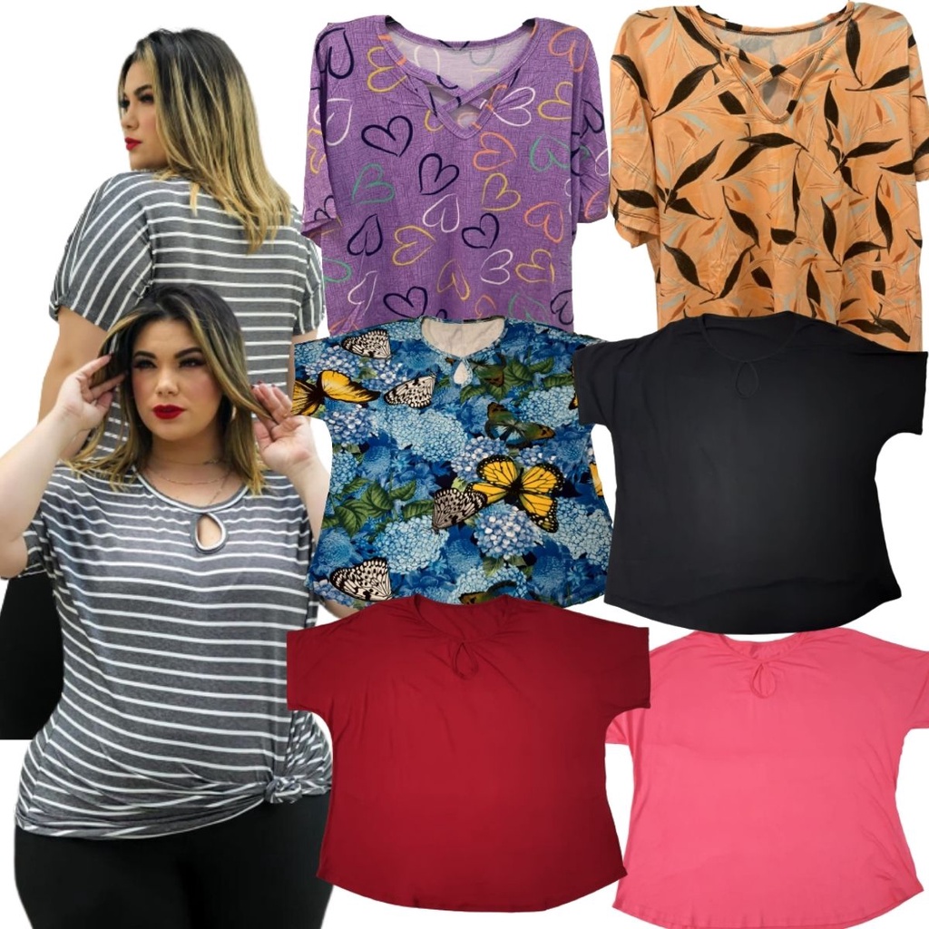 Camisa plus size feminina hot sale barata