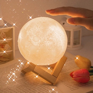 Luz Ins De Claro/Lâmpada De Mesa LED Em Forma De Lua 3D Para Decoração De Cabeceira