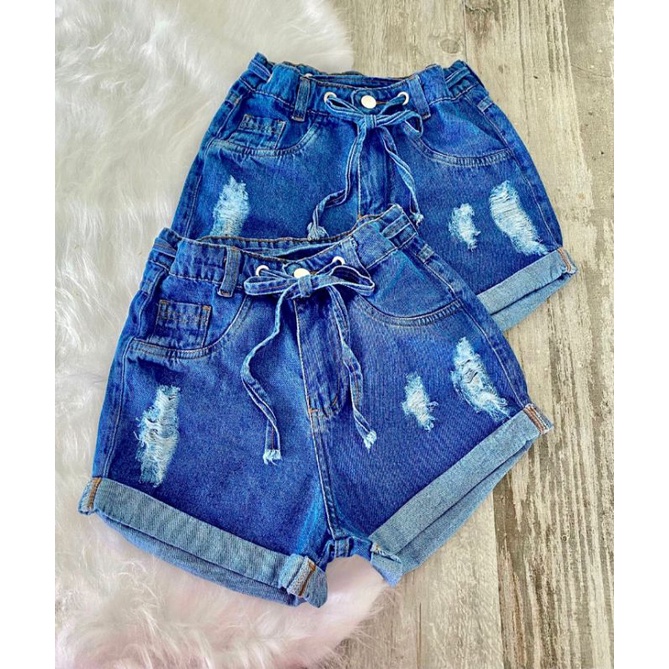 Short jeans hot sale com amarração