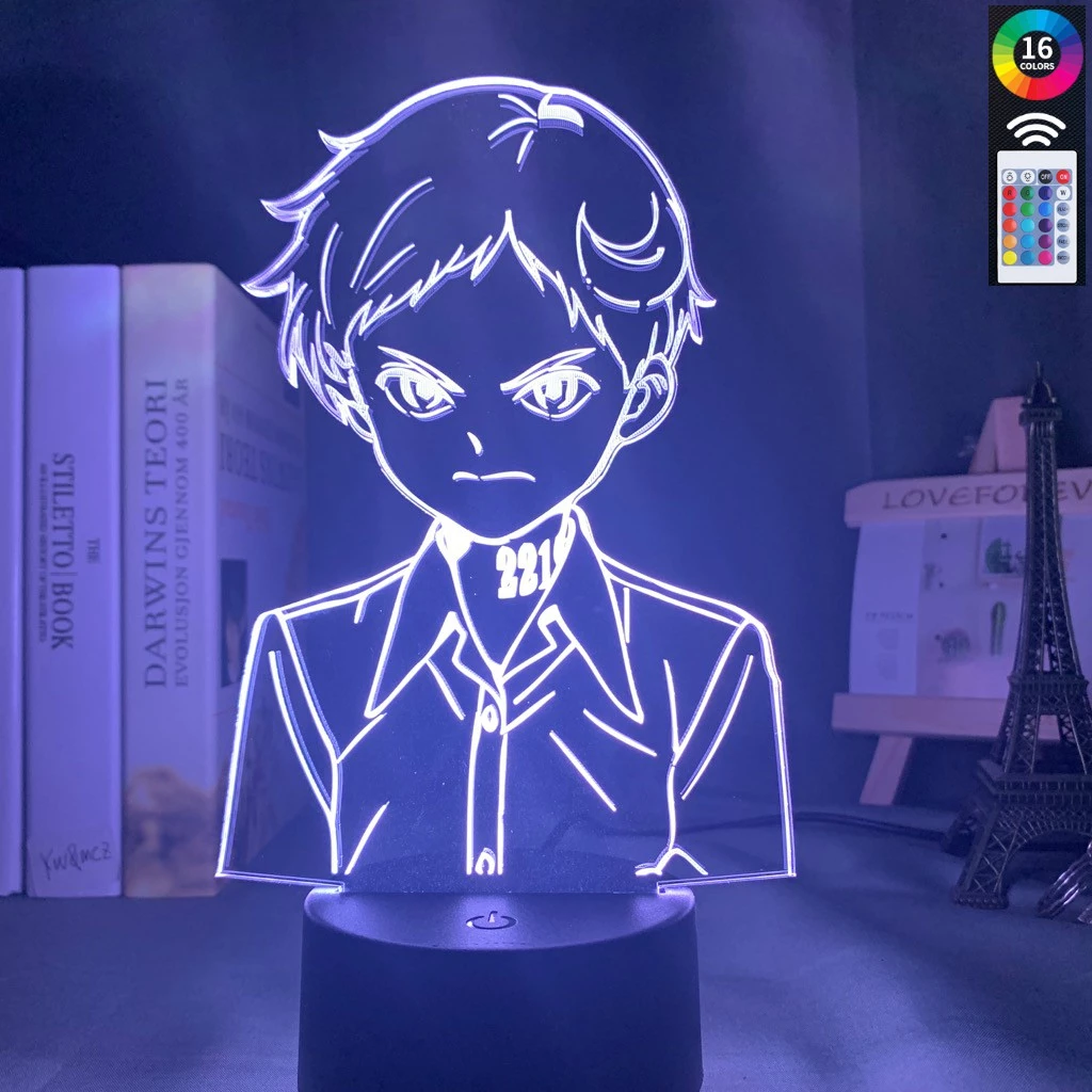 The Promised Neverland Emma Figure Lâmpada Led Noturna Jagermeister 16 Cores Sensor De Toque USB