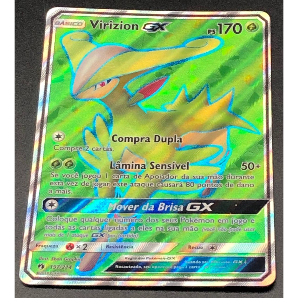 Carta Pokémon Lendário Virizion Gx Trovões Perdidos