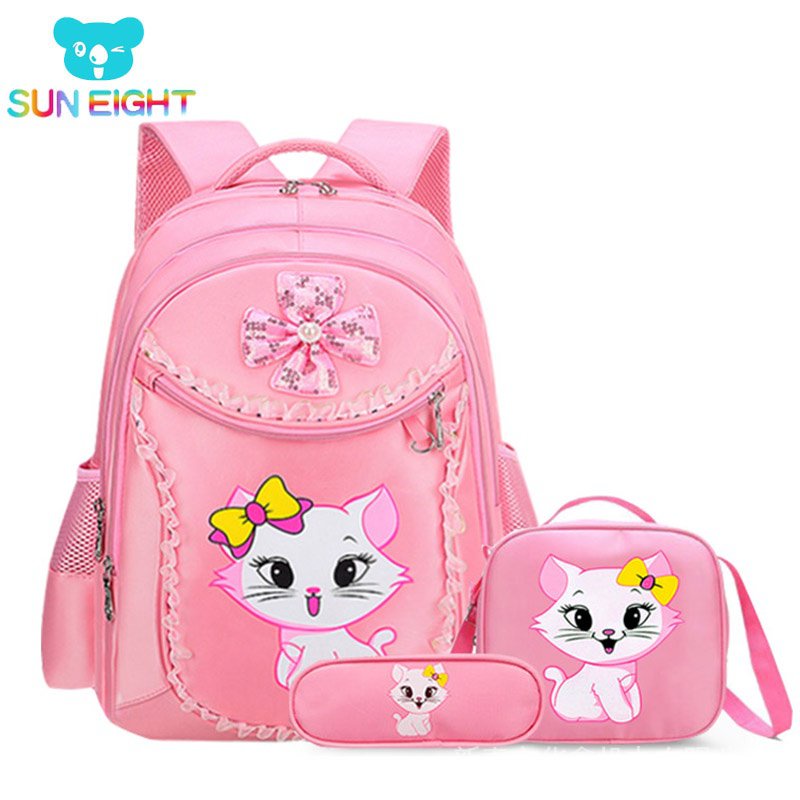 Mochila Infantil Lyllo Orelha de Gatinho Rosa 