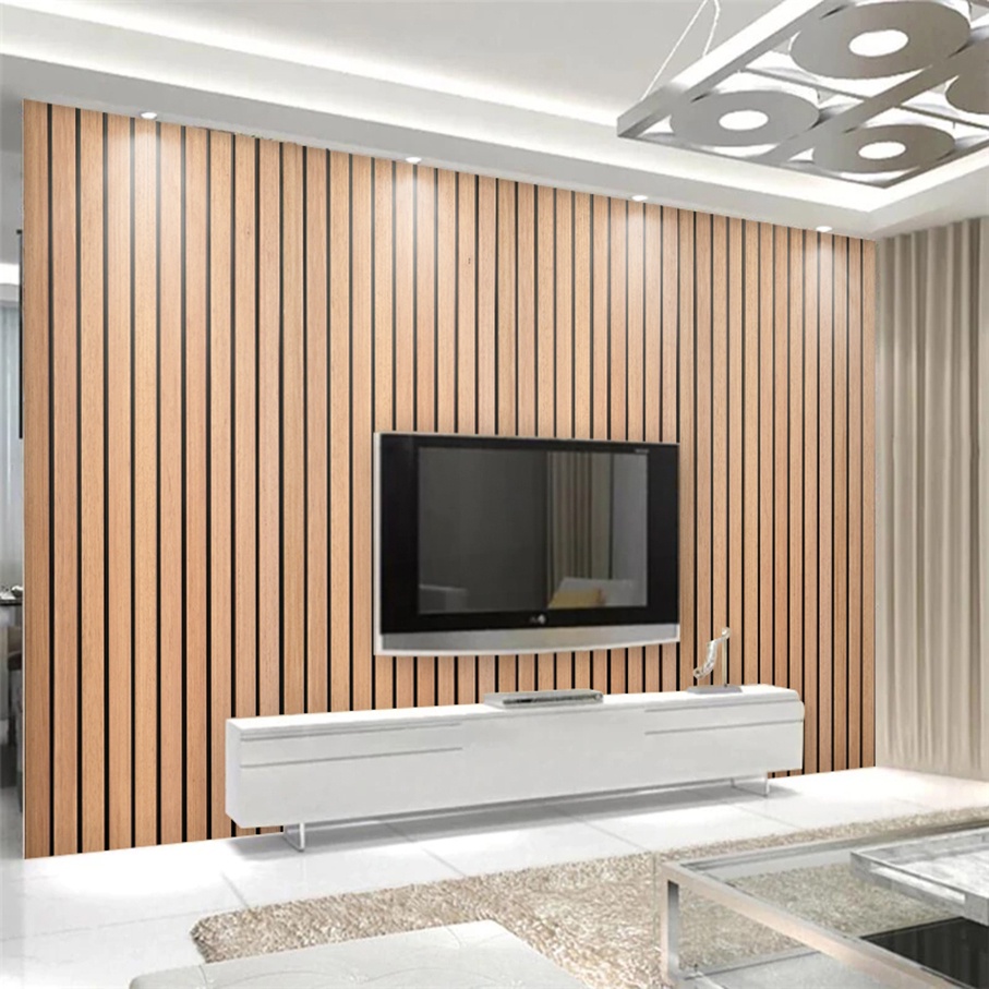 Papel de Parede Imitação de Madeira Ripada Liso Para Sala de Tv e Quarto m²