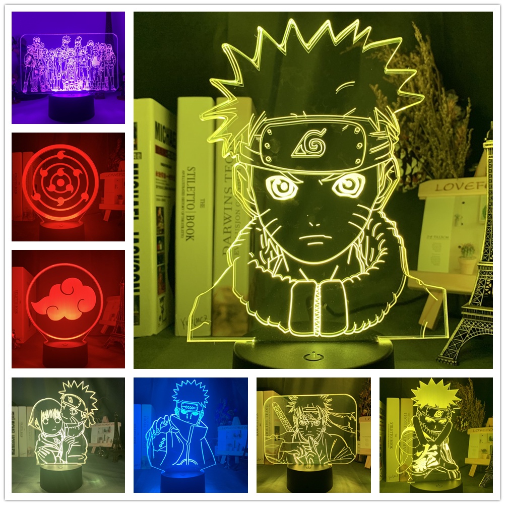 Sasuke Naruto Luminária de Parede Led Rgb