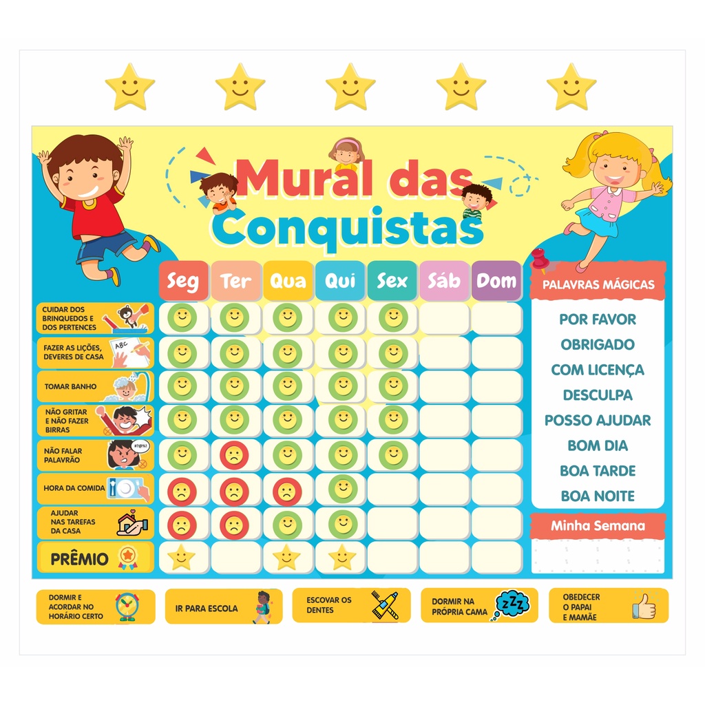 Quadro de Rotina Infantil - Painel Educativo - CriaMente Jogos