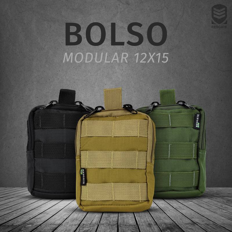 Bolso Modular 12x15 Airsoft Preto Para Colete Tático
