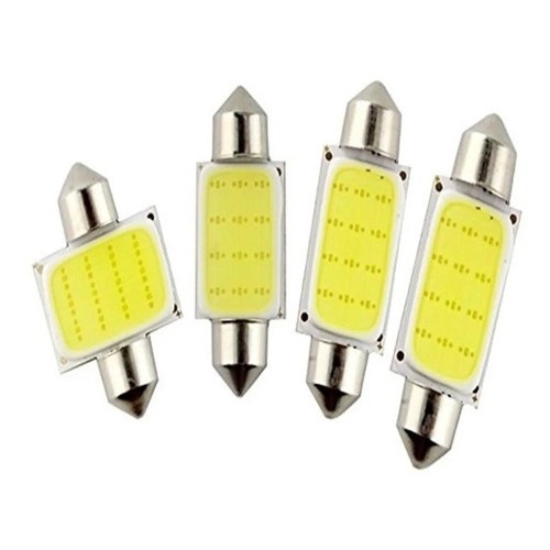 2x Lâmpadas Torpedo 12 Led Cob 1w 31 36 39 42 Mm 6000k CONECTOR TORPEDO
