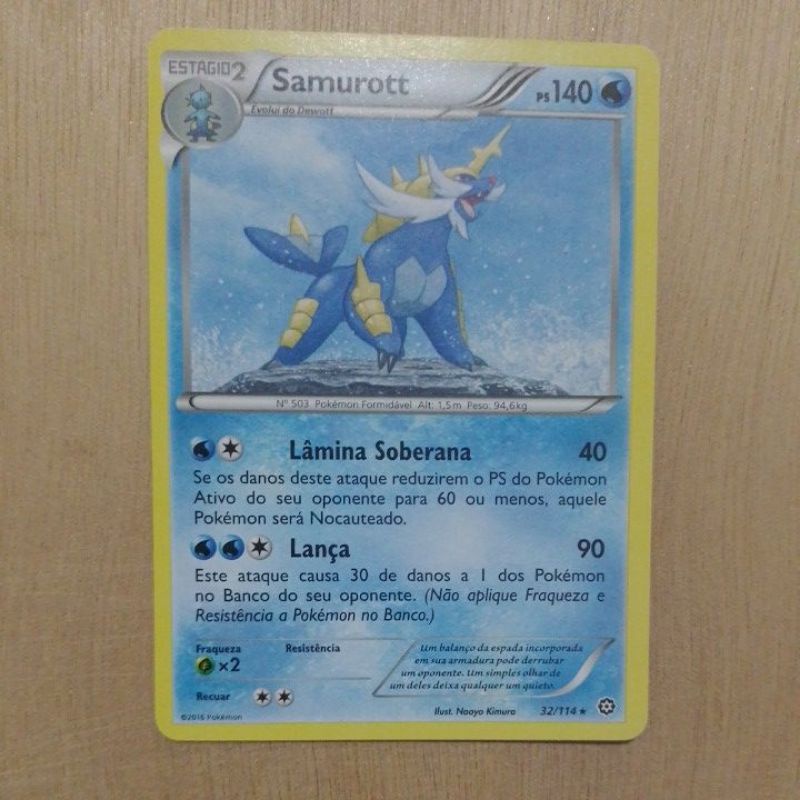 Samurott (carta rara de linha evolutiva dos iniciais de Unova) - Pokémon  TCG Cards (original em português)