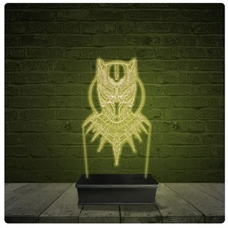Led Luminária Acrílico Abajur - Pantera Negra Wakanda 11