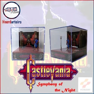 Max Cubo Diorama Decorativo 9x9cm Castlevania Symphony of the Night Richter vs Dracula Game Retro