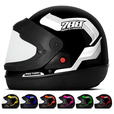 Capacete Para Moto Integral Sport Moto 788 Automático Modelo Tipo San Marino Com Viseira Automática Pro Tork Masculino E Feminino