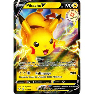 Carta Pokemon Pikachu V Português Card Original Copag