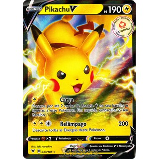 Carta Pokemon Pikachu V Português 43/185 ou Promo SWSH061 Card Original  Copag - Pronta Entrega