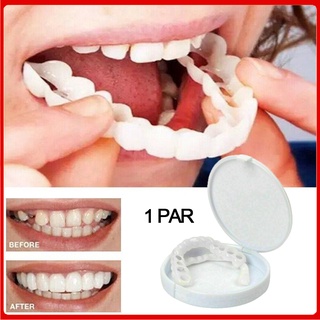 1 Par Temporário Superior E Inferior Sorriso Cosmético Dentes Conforto Fit Prótese Dentária Adesivo