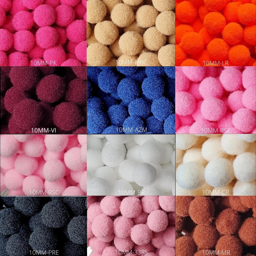POM POM MINI BOLINHA P ARTESANATO 10MM - 200 PC