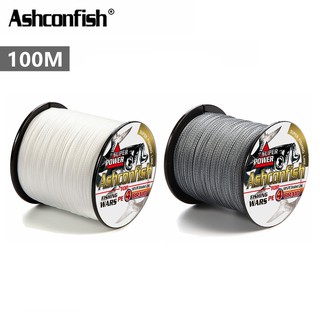 Ashconfish 4 Cordões 100M Linha De Pesca Trançada X4 Dyneema PE Pamansing Linya Branco Cinza