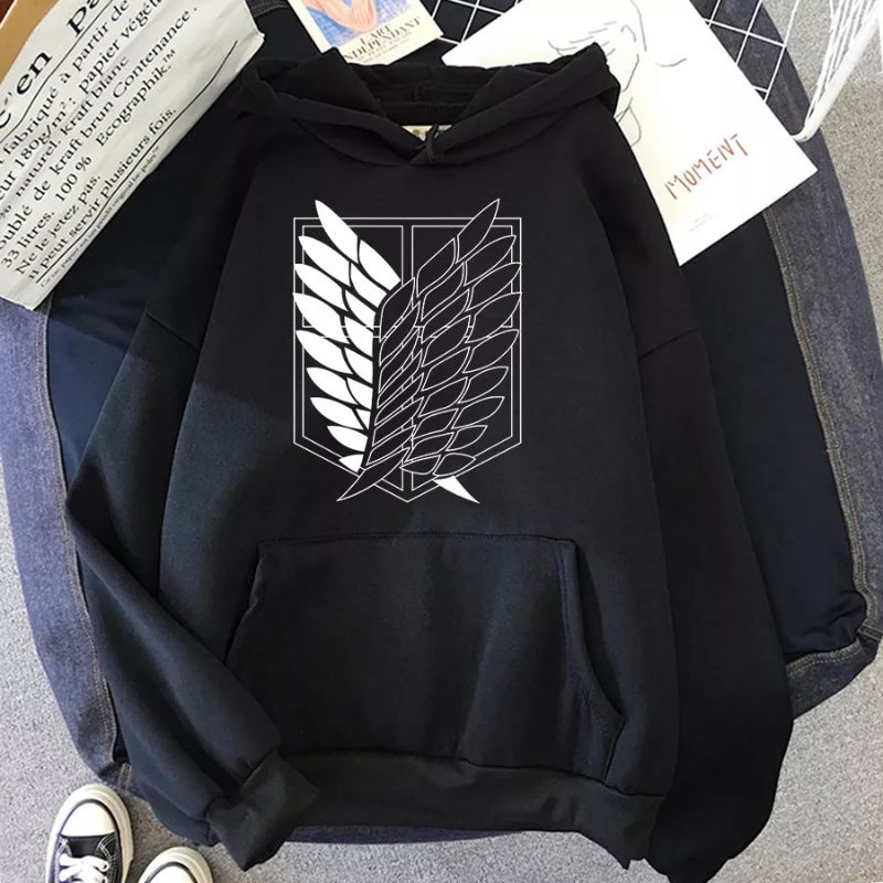 Moletom Attack On Titan Anime Capuz Flanelado | Shopee Brasil