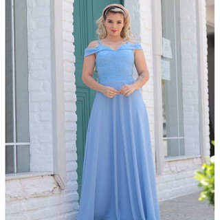 Vestido Madrinha Casamento Formatura Festa Azul Serenity JH