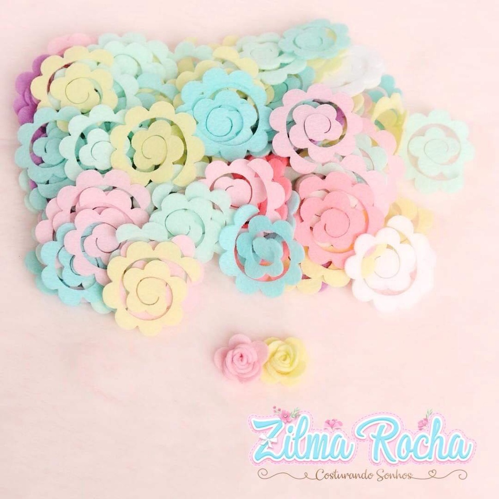 Mini Flor Espiral Colorida 30 unidades– 3cm Aberta e 1,5 cm fechada ...