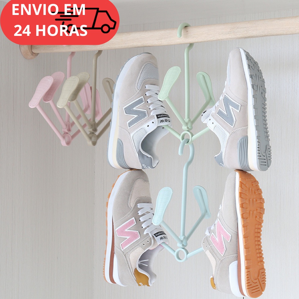 Varal De Pendurar Tenis Para 2 Pares De Calcados De Plastico