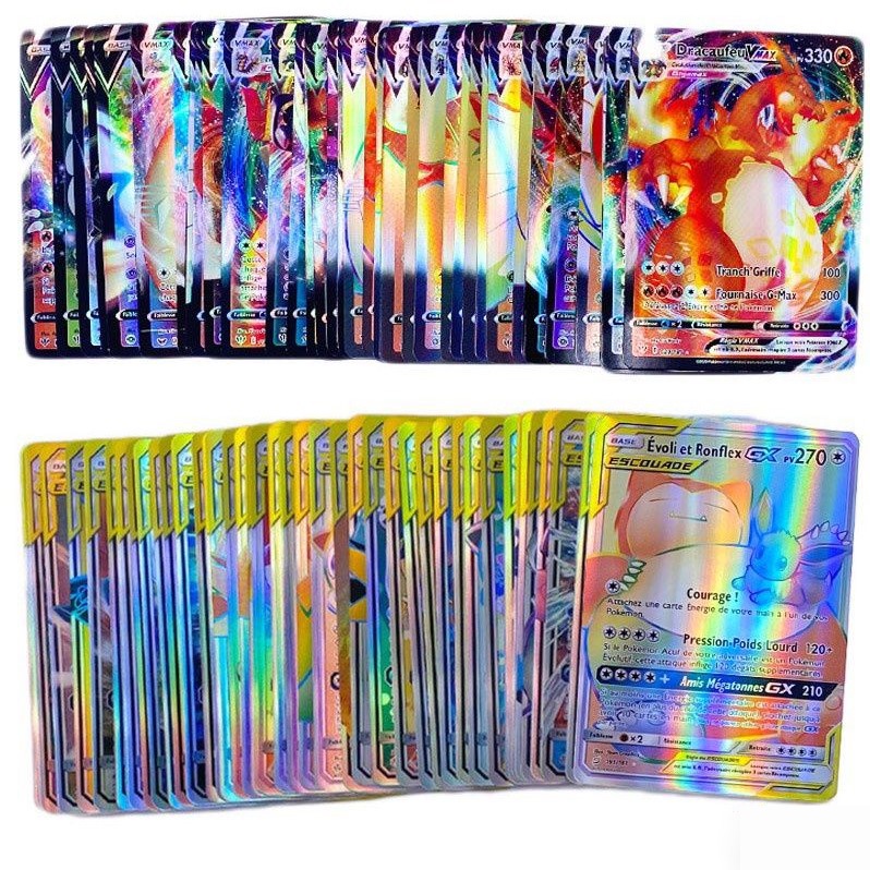 100pçs Cartas Pokemon GX VMAX MEGA - Escorrega o Preço