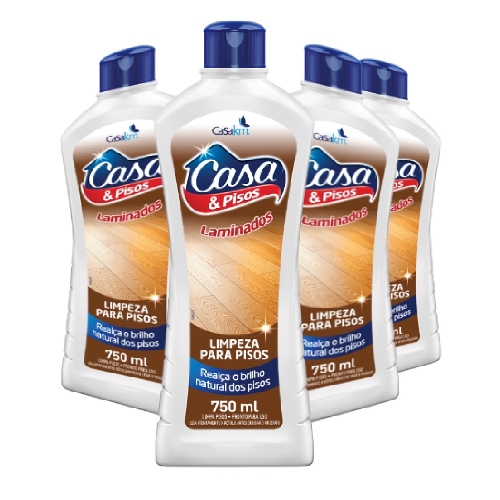 Kit 4 Limpador Para Pisos Laminados Pisos 750ml CasaKM | Shopee Brasil