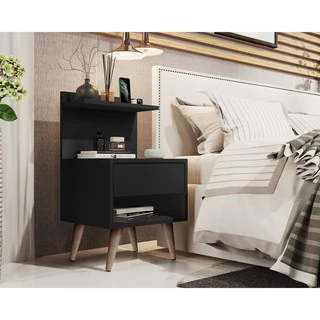 mesa de cabeceira modelo sleep cor preto pés em plasticos pinturas UV