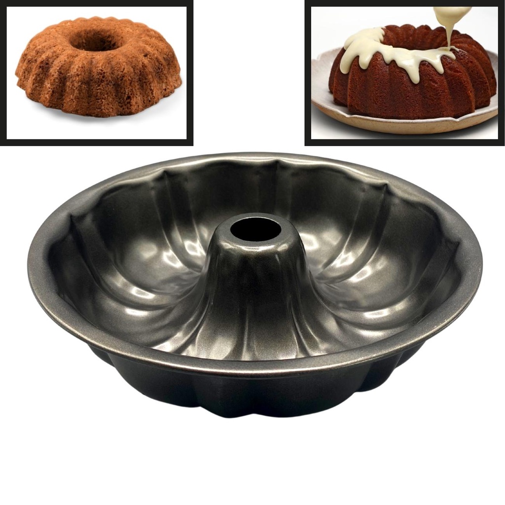 Forma Redonda para Bolo Torta Pudim Antiaderente Teflon com Furo Central
