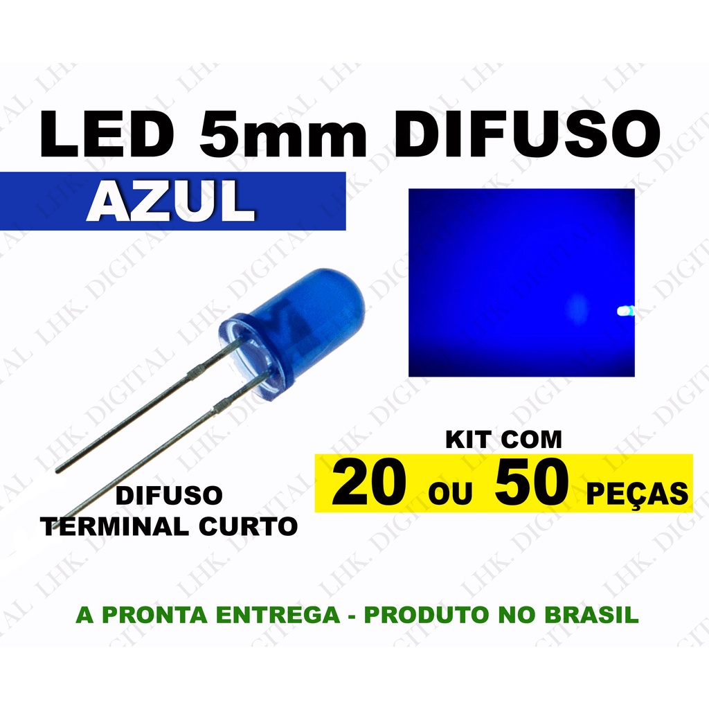 Diodo LED 5 mm - Difuso Azul