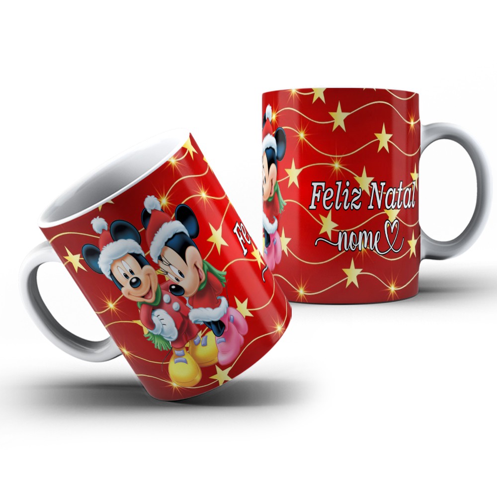 Caneca Mickey Turma do Mickey Minnie Personalizada Natal