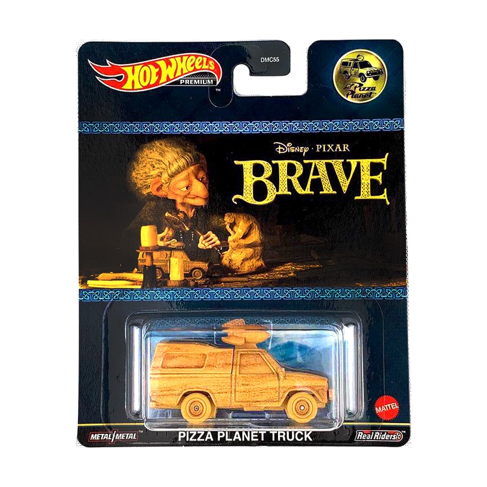 Carrinho Hot Wheels Premium Pizza Planet Truck Disney Pixar Brave